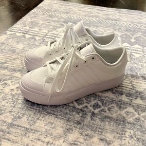 Adidas Women's All-White Platform Sneakers